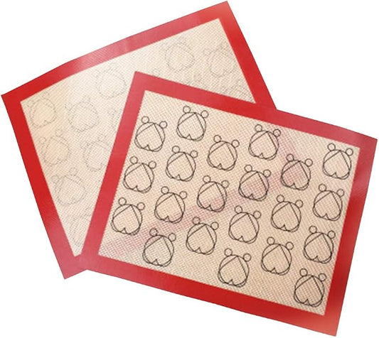 Topwon Macaron Baking Mat with Measurements,100% Non Stick Baking Mats, Pastry Mat & Macaroon Silicone Mat-2 Packed