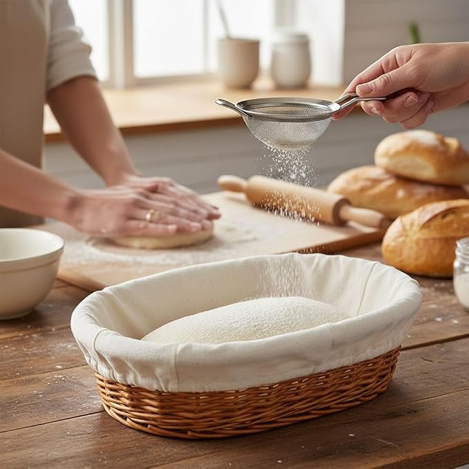Bread Proofing Basket Cloth Liner 6 Pcs Natural Rattan Banneton Liner 10 Inch Oval Banneton Bread Proofing Cover Basket Cloth Liner Sourdough Bread Baking Supplies Cloth Bowl Covers for Bread Proofing