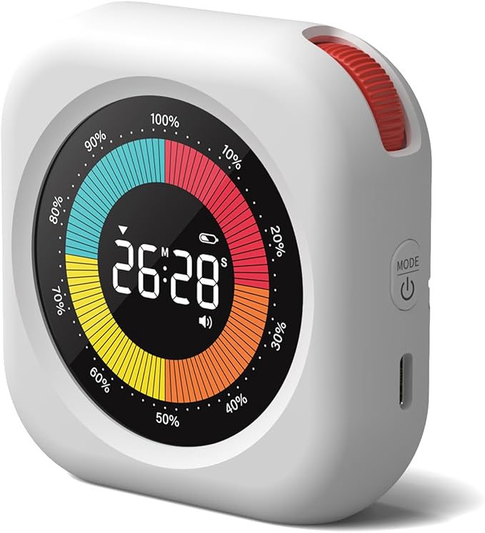 PERSUPER Visual Timer for Kids, 10 Hours Countdown/Up, with Rechargeable, 3 Volume Levels, 3 Brightness Display, and Magnetic, Homeschool Study Tool, Large Digital Timers for Classroom, Kitchen