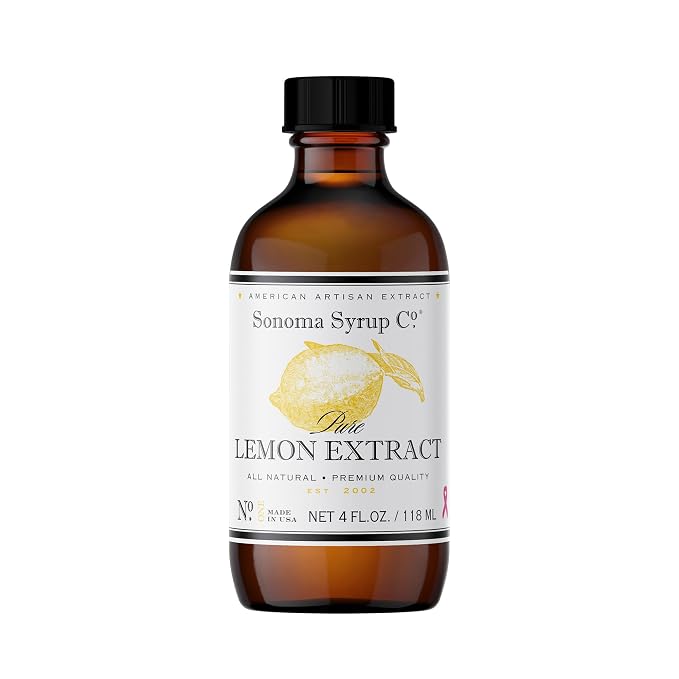 Sonoma Syrup Co Pure Lemon Extract 4 oz | for Baking | Hand Crafted in the USA