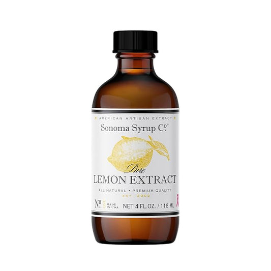 Sonoma Syrup Co Pure Lemon Extract 4 oz | for Baking | Hand Crafted in the USA