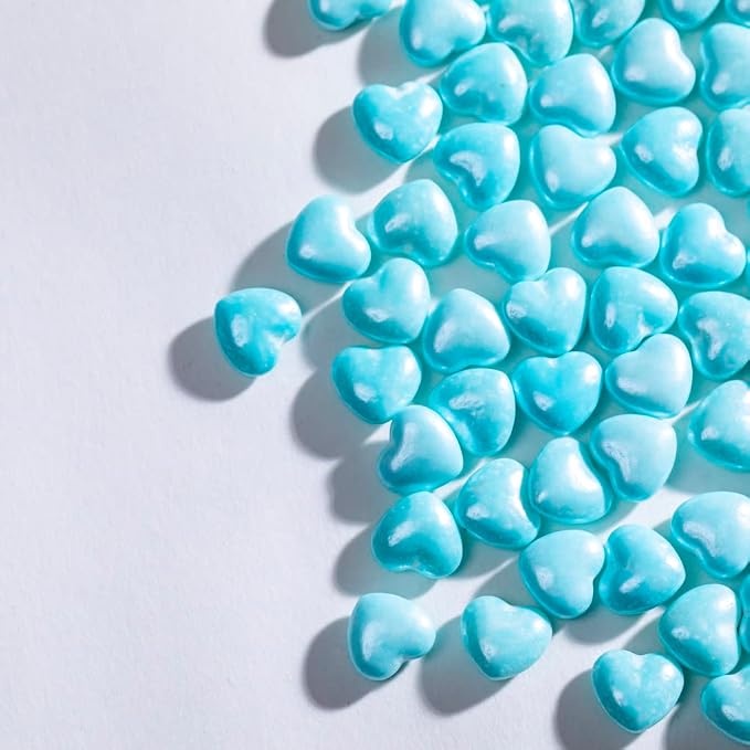 Christmas Blue Sprinkles Heart Cake Sprinkles130g 4.6OZ,Cookie Sprinkles,Sugar Pearl, Edible Candy Pearls for Cake Cupcake Decorationg (Blue)