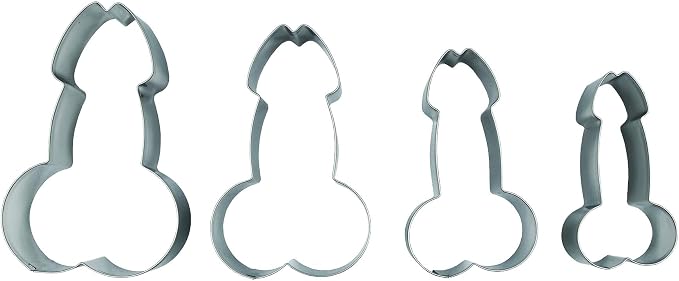 Funny Cookie Cutter Set,4 PCS Set Creative Shaped Stainless Steel Molds for Cookies,Biscuit,Vegetable,Fruit,Baking Pastries Doughs