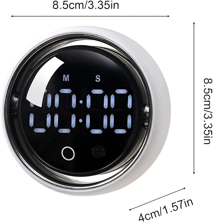 Magnetic Kitchen Timer - Smart Voice Activated Countdown Device | Digital Rotary Knob Magnet Timer | for Adults Chefs Student Study Fitness Baking Learning Teaching