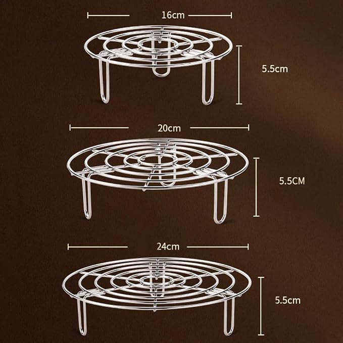 Steam Rack, Heavy Duty Steaming Rack Stand, Stainless Steel Round Steamer Cooling Rack Trivet, Pot Steamer Insert Food Stand, Steaming Cookware Accessories(Size:15.5cm/6.1in)