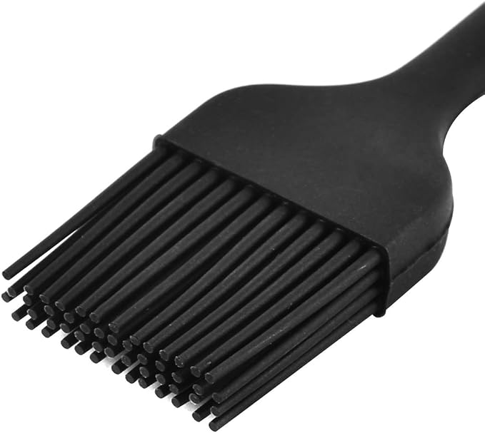 uxcell Silicone Heat Resistant Barbecue Baking Grilling Oil Basting Brush Black