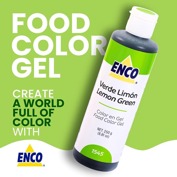 ENCO Food Coloring Gel Lime Green 8.8 oz (250g) Concentrated, Vegan