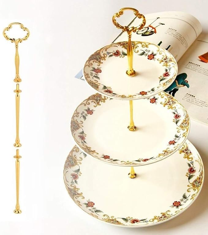 Gukasxi 8 Sets Hardware Fittings for Resin Cake Stand Mold - 3 Tier Sun Flower Cake Tray Stand Hardware Holder for Christmas Party Multi-Tiers Cake Fruit Cupcake Plate Stand Handle