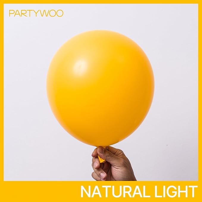 PartyWoo Mustard Yellow Balloons 100pcs Different Sizes of 18 12 10 5 Inch Yellow Fall Balloon Arch Kit for Birthday Engagement Baby Shower Bee Sunflower Little Cutie Party Decorations Yellow-Y10