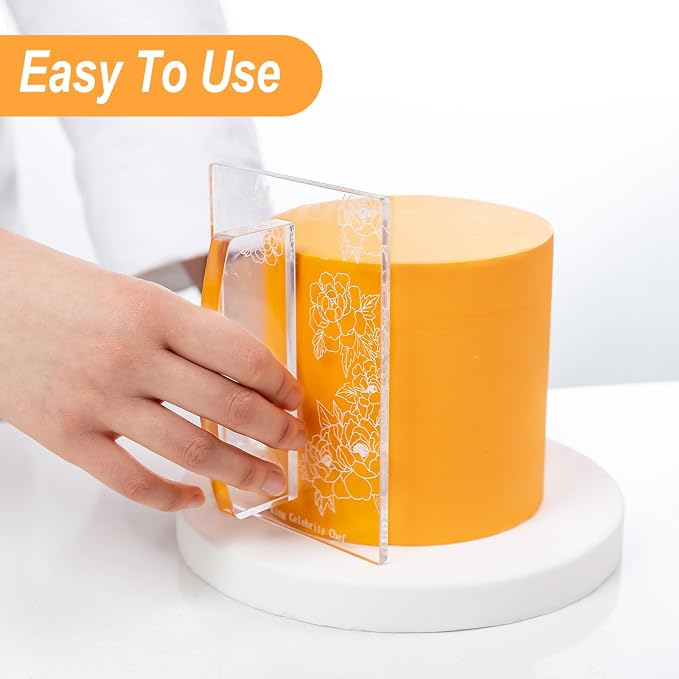 KALAIEN Fondant Smoother with Handle Acrylic Cake Smoother Tool for Icing fondant tools set-Square