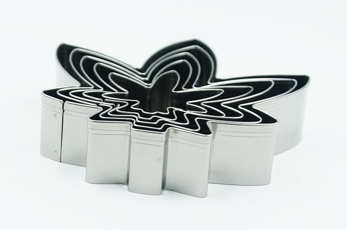 Maple Leaf Cookie Cutters Set, 5 PCS Set Maple Leaf Shaped Stainless Steel Molds for Cookies,Biscuit,Vegetable,Fruit,Baking Pastries Doughs