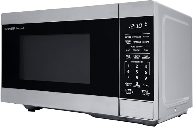 SHARP Countertop Microwave Oven with Removable 10.6" Carousel Turntable, 900 Watt, 0.9 Cubic Feet, Stainless Steel