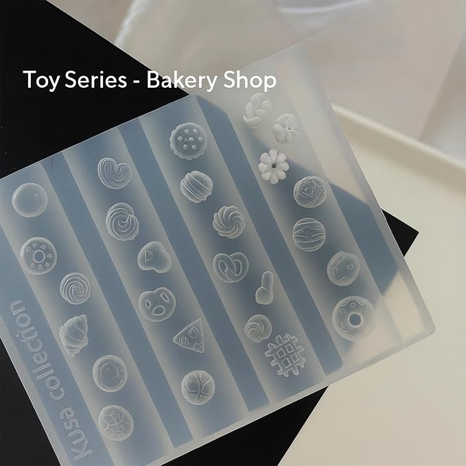 2Pcs 3D Nail Art Silicone Molds, Cute Food Dessert Charms, Kawaii Ice Cream Cupcake Donut for UV Gel Acrylic DIY Craft