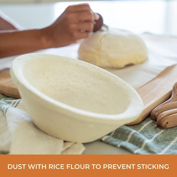 Bulka Small Round 8" 500g Plane Banneton Bread Proofing Basket Pressed Wood Pulp, Sourdough Proofing Basket - Non-Stick Brotform Sourdough Bread Baking Supplies, Made in Germany.