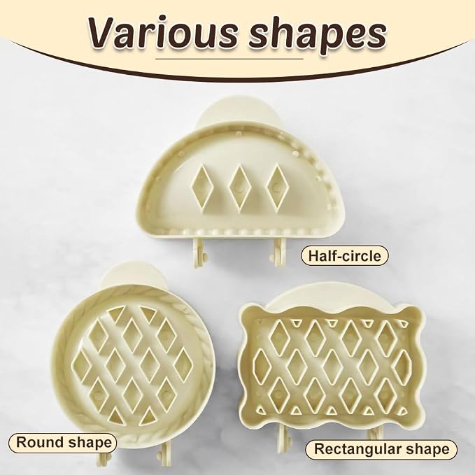 Christmas Pie Mold, 3PCS Apple Pie Press with Non-Stick Coating, ABS Handheld Turnover Maker for Pies Cookies Pastries, Holiday Baking Supplies
