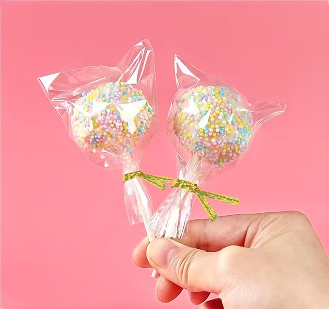 Mini Skater 4" Metallic Twist Ties Foil Bread Ties for Packaging Bakery Candy Goodies Cookies Gift Cellophane Treat Bags Christmas Wedding Party Favor Supplies,500Pcs (Gold)