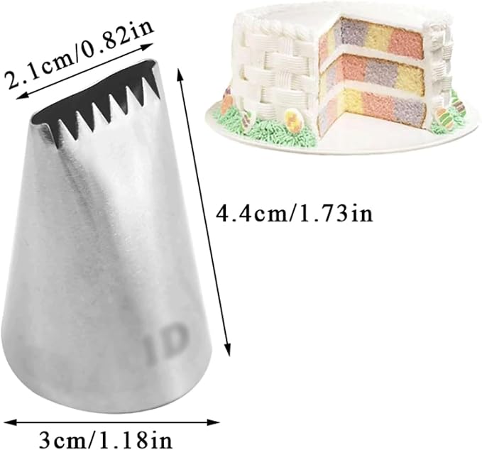 Pastry Nozzles Stainless Steel Piping Tips 1Pcs Icing Tips Russian Tips Decorating Tips Icing Frosting Nozzles Basket Weave Tools