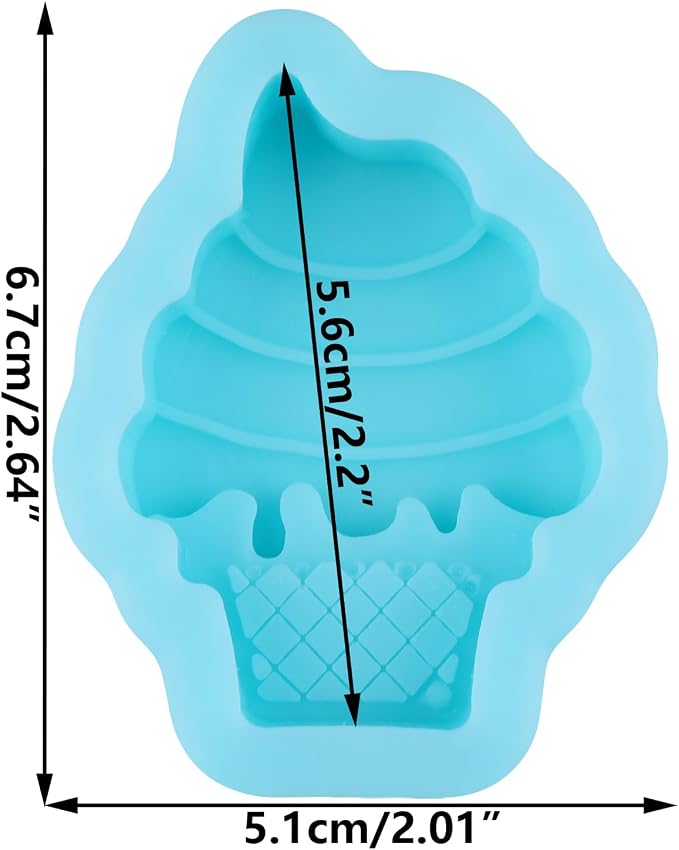 Ice Cream Fondant Silicone Molds for Cake Decorating Cupcake Topper Chocolate Candy Gum Paste Polymer Clay