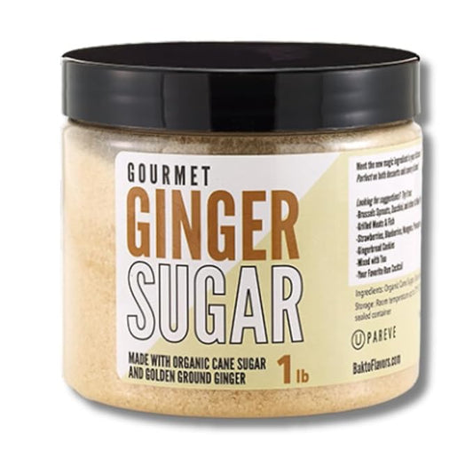 Bakto Flavors Gourmet Golden Ginger Cane Sugar, 1-pound Jar