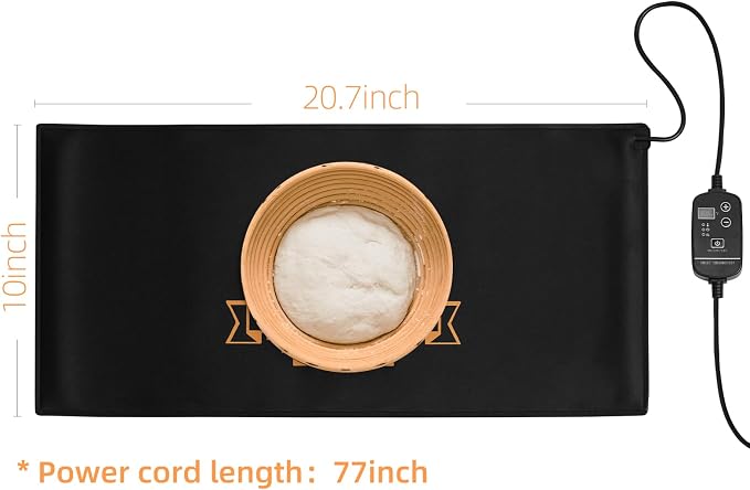 Bread Proofer Bread Dough Starter - 59°F - 140°F Adjustable Temperature Dough Proofer with Thermostat Control Bread Warming Mat