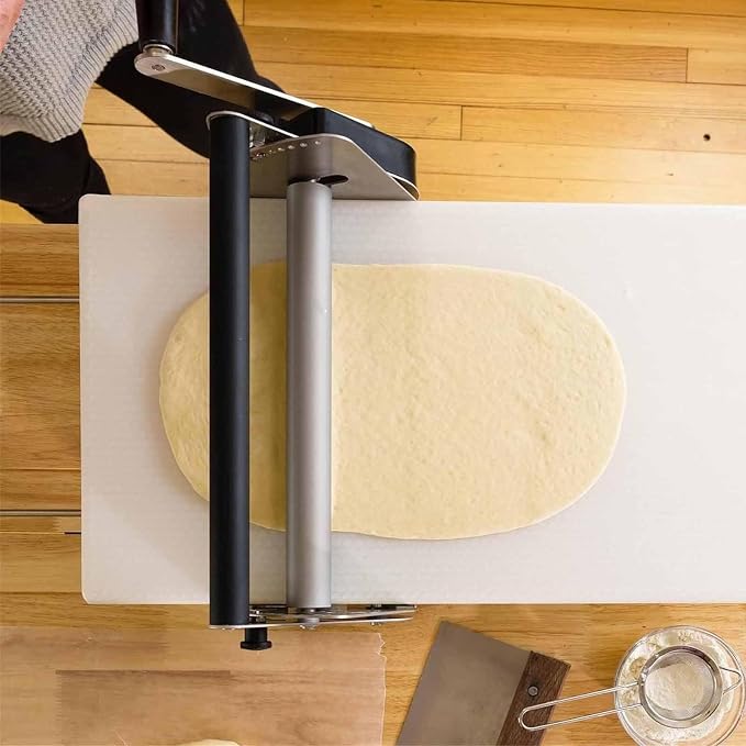 Stainless Steel Dough Machine,Folding Dough sheeter,Counter top Dough sheeter,Commercial Dough Roller sheeter,1–17.5mm/1–27mm, for Bakery Pizza, Croissants(Rs101)