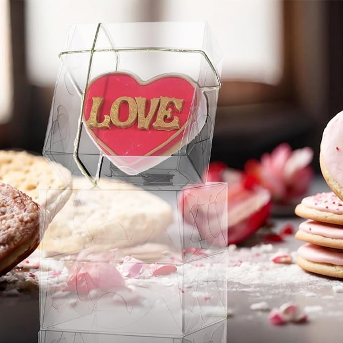 3.25"X3.25"X1.5" 100PCS Clear Chocolate Truffle Boxes for 4,Cookies Boxes Soap Boxes Donut Boxes Macaron Boxes Mini Bakery Boxes Brownie Box
