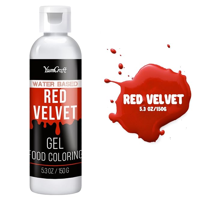 Food Coloring Gel - Vibrant Color Gel Food Coloring for Cake Decorating, Baking, Easter Egg, Icing - Tasteless Food Color Dye for Fondant, Cooking, Airbrush (Red velvet, 5.3oz)