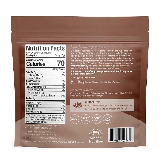 Mindful Nutrition Grandmas Organic Hot Chocolate Mix (Original)