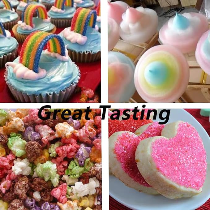 Sentovac 4-Colors Sanding Sugar for Baking Edible Sparkling Coarse Sugar Crystals Sprinkles for Baking Cake Cookie Cupcake Topper Ice Cream Decoration Supplies（Purple Yellow Green Pink）