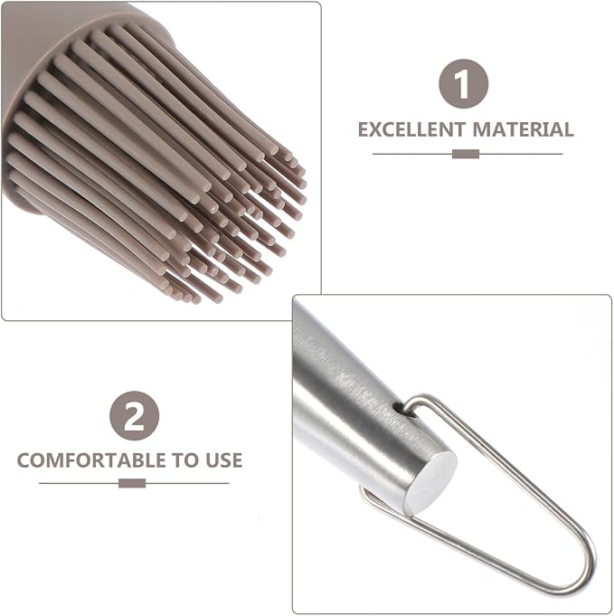 Stainless Steel Handle Silicone Basting Brush Heat Resistant Bbq Tool for Grilling Baking and Cooking Easy to Clean Non-melting for Marinades and Sauces
