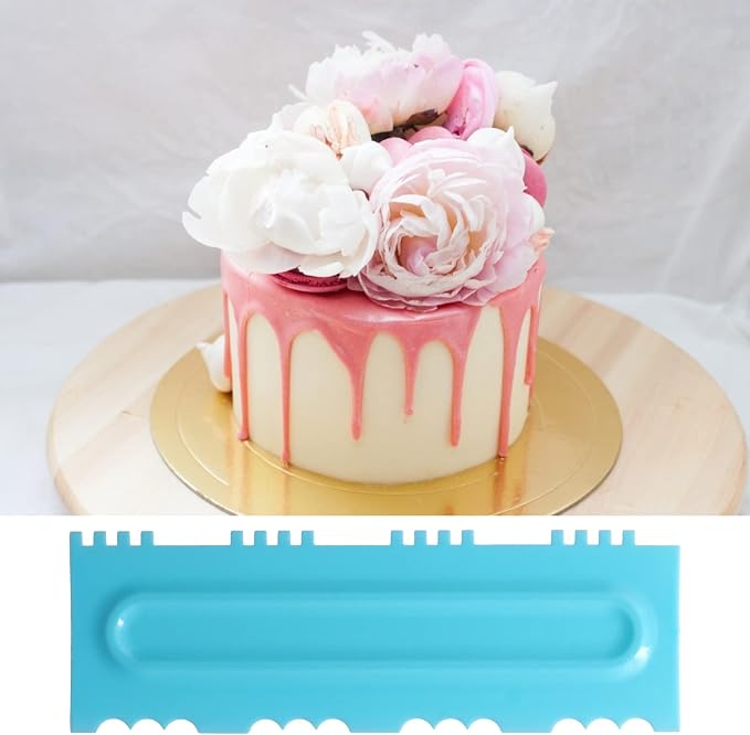 aqxreight Cake Scraper Cake Smoother, DIY Cream Dough Scraper Combs Fondant Cake Cutter Pattern Modeling Tool Fit for Home Kitchen Bakery Cake Decorating Kit (A set (12 pieces))