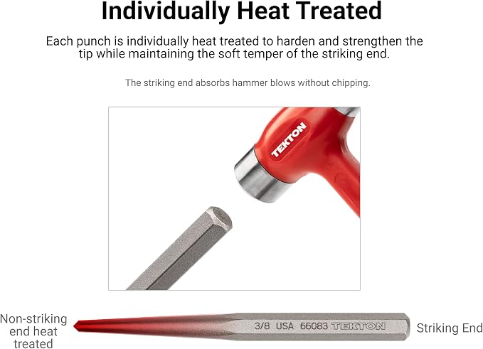 TEKTON 1/4 Inch Center Punch | 66081 | Made in USA