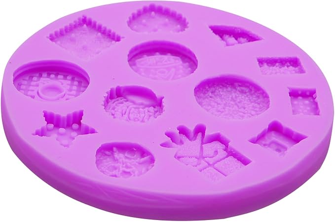 Infovox Cookie Silicone Mold, Mini Biscuit Fondant Molds Set, Dessert molds Multiple Patterns for Cake Decoration Candy Chocolate