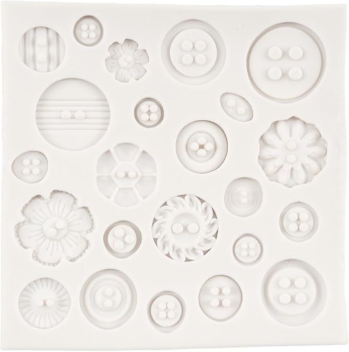 Button Fondant Silicone Mold For Chocolate Candy Cake Decoration Cupcake Topper Gum Paste Polymer Clay