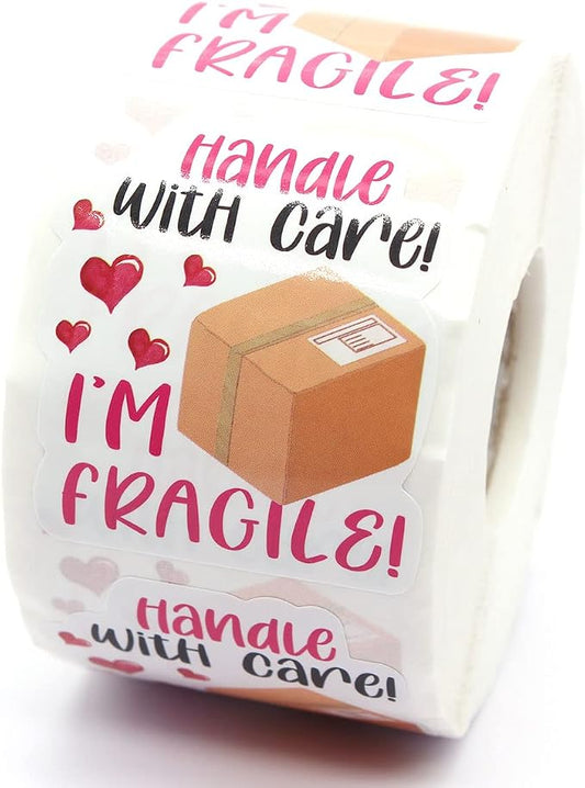 Funny Fragile Stickers,Handle with Care Stickers for Small Business Package Packing 500 Labels Per Roll