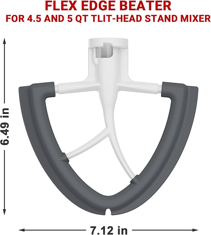 Fgreeble Flex Edge Beater Attachment for Kitchenaid Mixer 4.5-5 Quart Tilt-Head - Paddle Attachment for Kitchenaid Mixers
