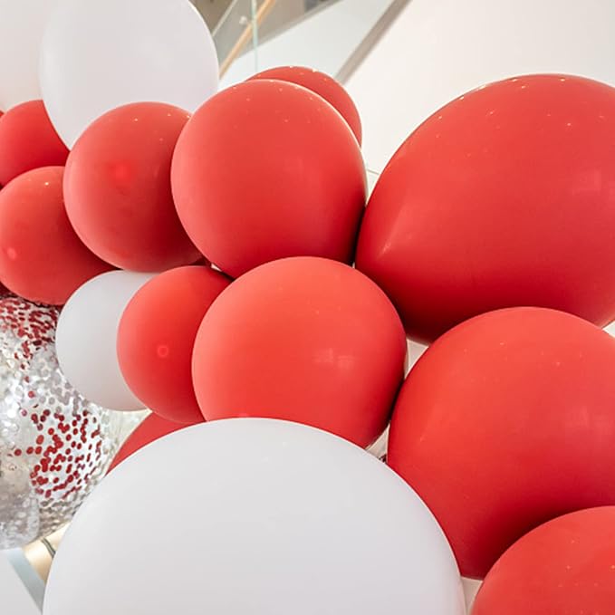 Voircoloria 105pcs Red Balloons 12inch Party Latex Balloons for Valentine's Day Birthday Christmas Baby Shower Wedding Anniversary Party Decorations