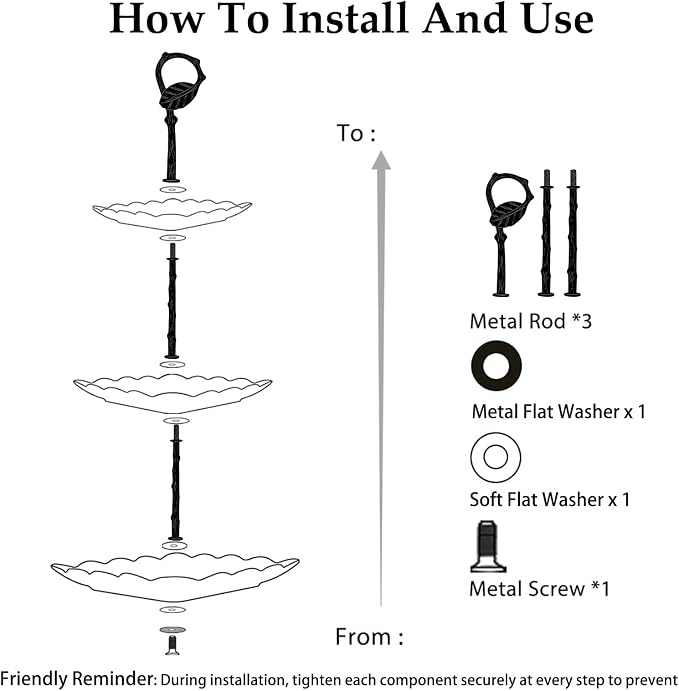 3 Tier Cake Stand Hardware Tiered Tray Plate Hardware Kit Heavy Metal Holder Fruit Plate Stand Food Plate Stand