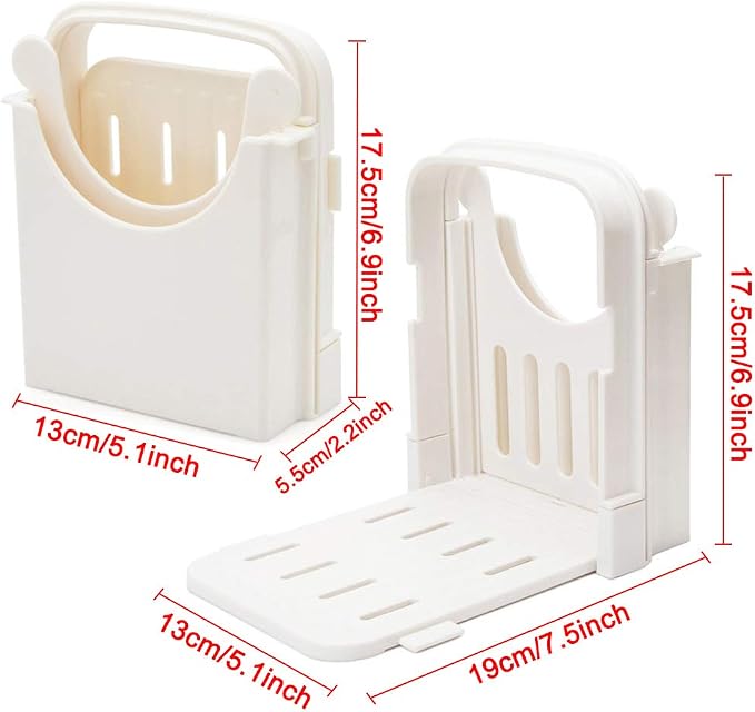 Bread Slicer Foldable Bread Cutting Guide with 5 Slice Thicknesses Mold, Bread Bagel Loaf Sandwich Cutter Slicer