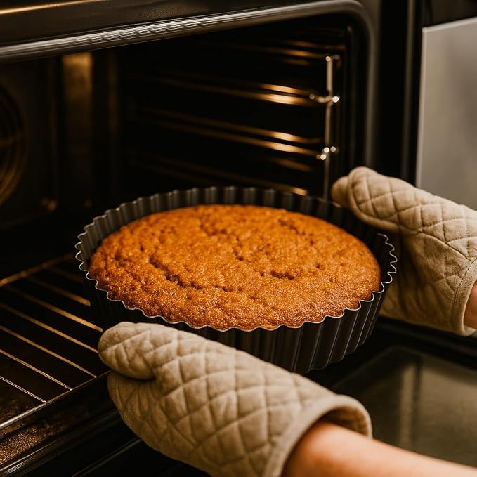9.44 inch Deep Dish Pie Pan with Removable Bottom - Fluted Carbon Steel Tart Pan for Quiche Lorraine & Pies - Crispy Crust Baking Dish for Home Bakers