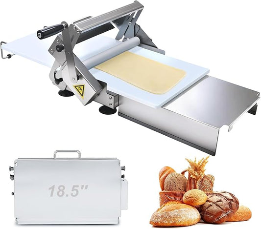 40.5"X22.8" Folding Dough Sheeter Machine, Manual Stainless Steel Dough Roller Machine with 56 Adjustable Thicknesses for Pizza, Pastry, Cookie Dough