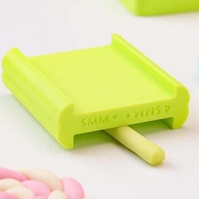 Clay Strip Maker Kit,Clay Tube Hoop Roller Guide, Fondant Rolling Strip Shape Maker 4.5/3.5/2.5/1.5/0.5mm
