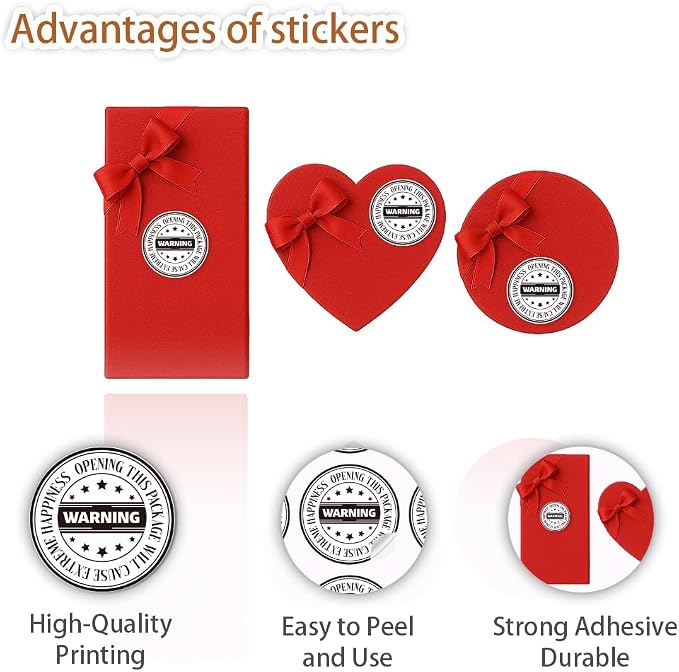 320 Pcs Extreme Happiness Stickers, Opening Instructions Label Stickers 2 Inch Round Waterproof Labels Self-Adhesive Packaging Sticker for Festival Business or Personal Use