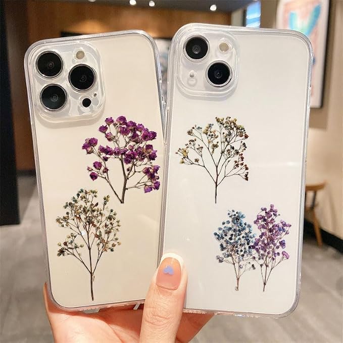 50pcs Vintage Babysbreath Stickers, Aesthetic Flowers Sticker Transparent Flora Stickers for Scrapbook Journal, Waterproof for Water Bottles Laptop Phone Scrapbook Supplies DIY Crafts