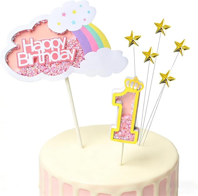 Acrylic Happy Birthday Cake Topper Durable Reusable Perfect for Birthday Cakes, Cupcakes, Dessert Tables Ideal for Kids Adults Birthday Celebrants (Pink)
