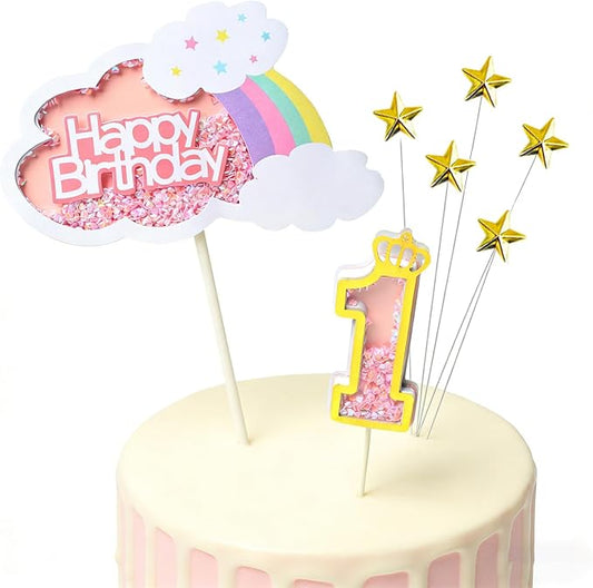 Acrylic Happy Birthday Cake Topper Durable Reusable Perfect for Birthday Cakes, Cupcakes, Dessert Tables Ideal for Kids Adults Birthday Celebrants (Pink)