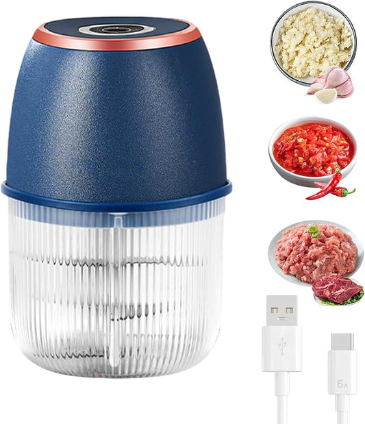 Electric Garlic Chopper, 2026 New Mini Food Chopper for Garlic and Onion, Portable Vegetable Chopper for Salad, Compact Kitchen Chopper for Home Cooks (Blue)