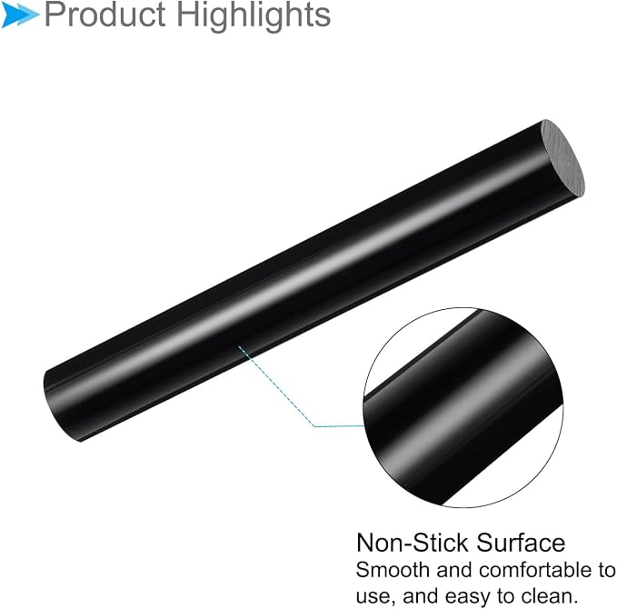 Acrylic Clay Roller, 7.28 Inch Length 1 Inch Dia., Acrylic Non-Stick Rolling Pin Roller Black - (Applications: for Shaping Sculpting)