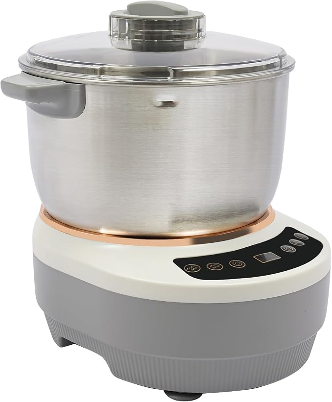 7L/1.84 Gal Electric Dough Maker with Fermentation, 250W Dough Mixer Machine, Built-in Microcomputer Timer,Digital Screeny, Automatic Kneading Machine for Bakery (Silver + Grey)