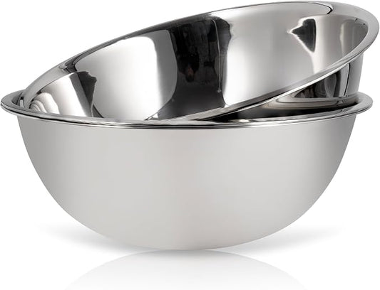WHYSKO® Large Mixing Bowls, Set of 3 Stainless Steel 24 Quart Bowls for Restaurants, Food Service, Caterers and Home Kitchen Use, Rust Proof Bowls Great for Meal Prep, Baking, Serving, Food Storage